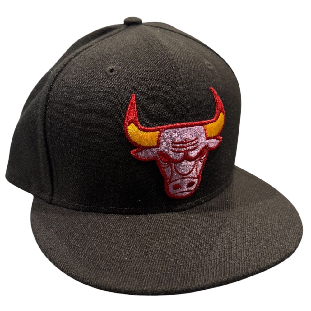 New Era 59fifty Chicago bulls fitted 7 3/4 black purple red hat cap